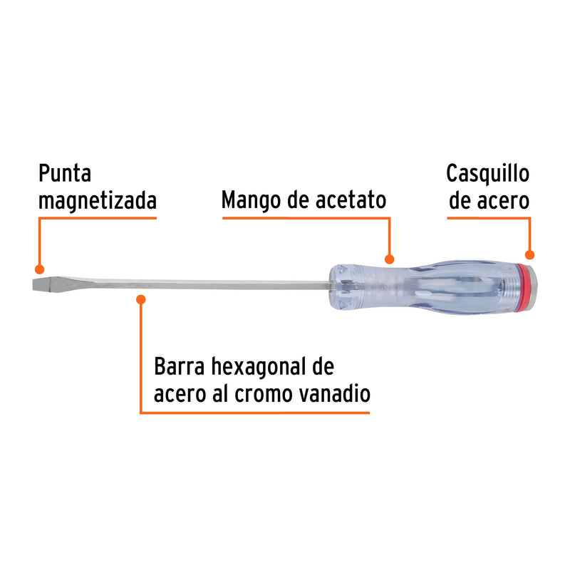 Desarmador plano de golpe 1/4" x 6"