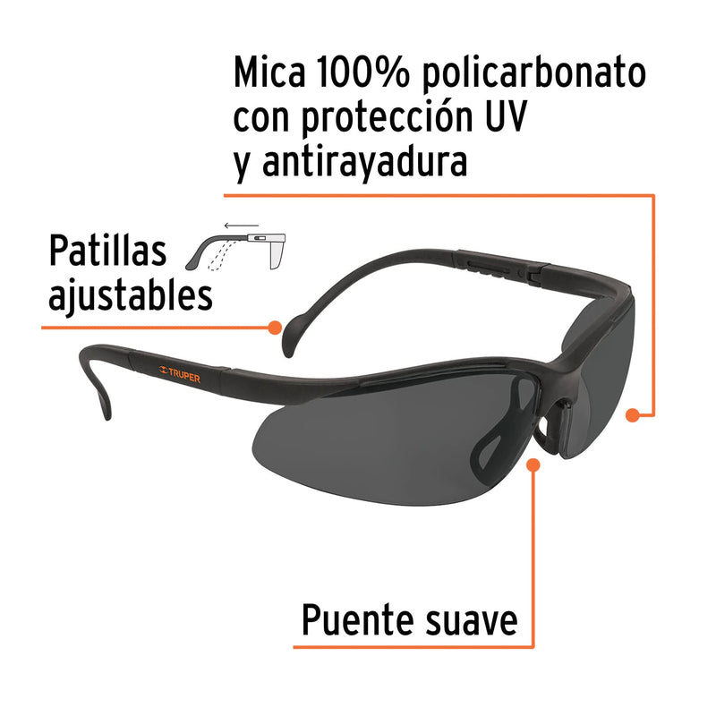 Lentes de seguridad Truper color gris