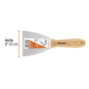 Espátula rígida 3" (76mm) con mango de madera, Truper