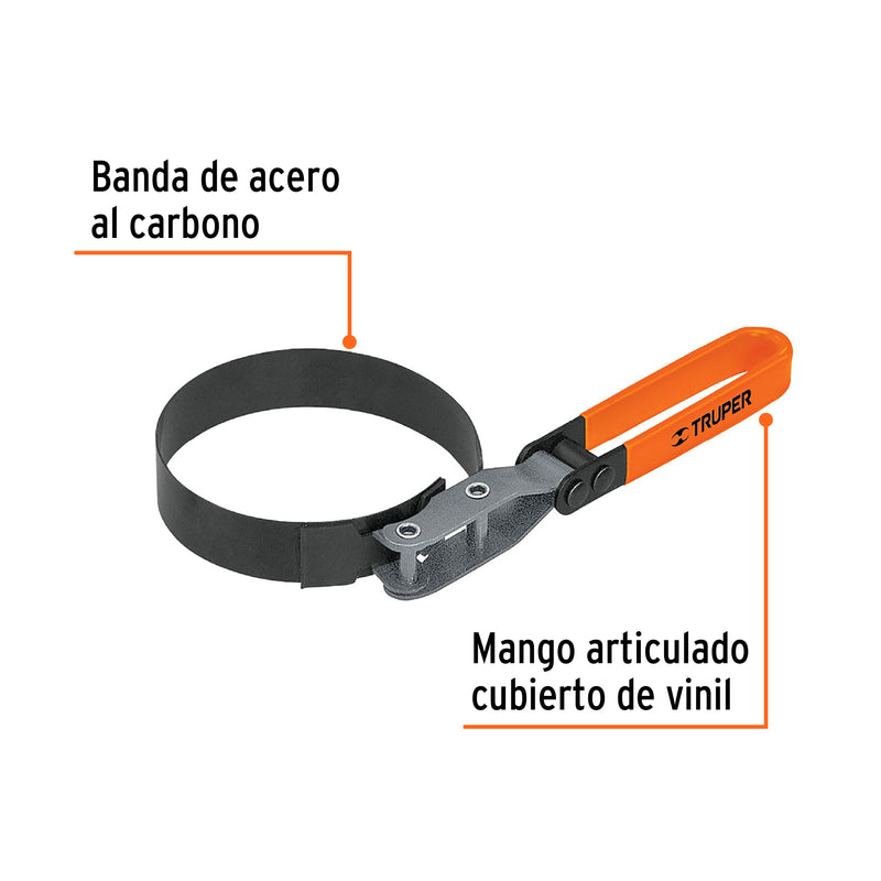 Llave de banda metálica 3-1/4"-3-3/4" para filtro de aceite