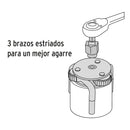 Llave de 3 puntos 3"-4-1/2" para filtro de aceite, Truper