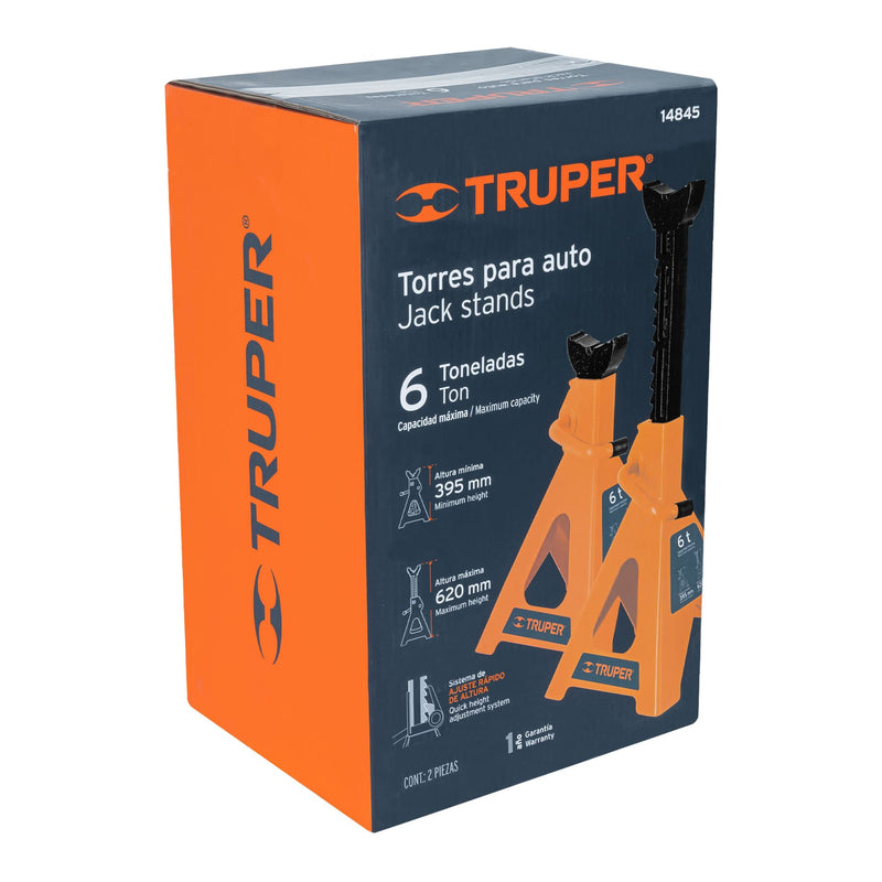 Caja con 2 torres de 6 toneladas para auto, Truper