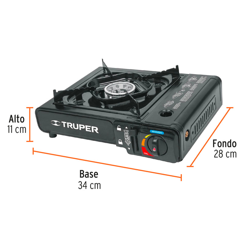 Estufilla portátil para gas, encendido electrónico, Truper