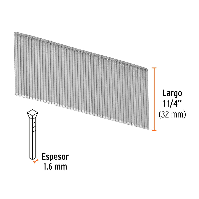 2500 clavos calibre 16, 32 mm para CLNE-16, Truper