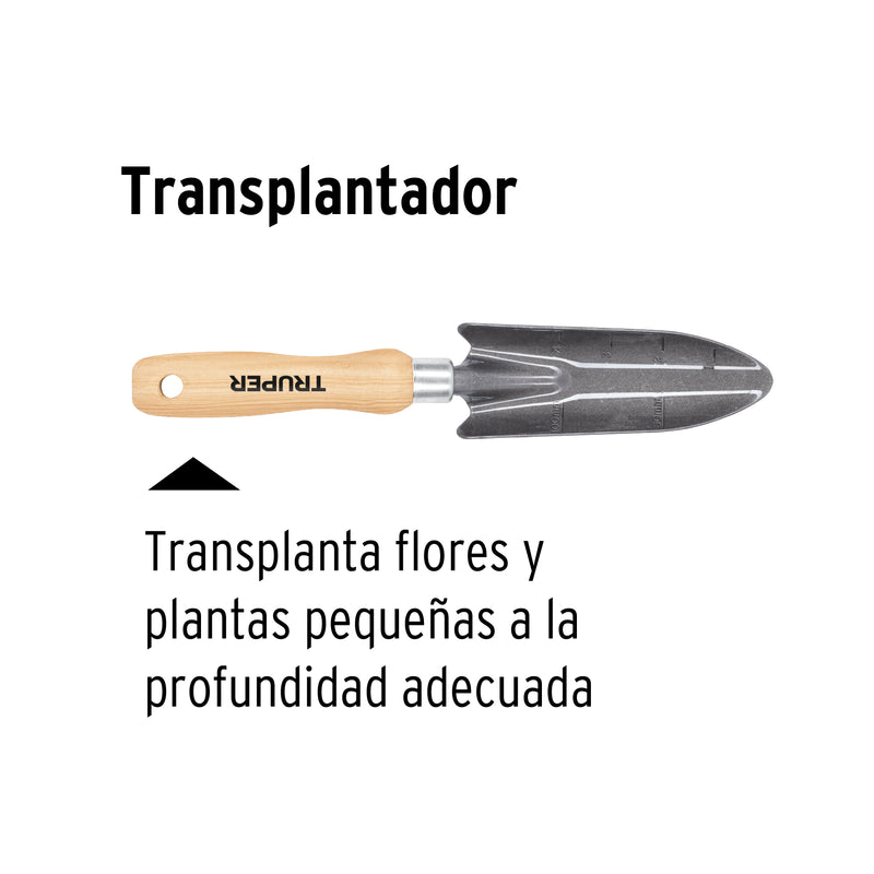 Transplantador para jardín Truper, mango de 6" (15 cm)