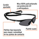 LENTES SEGURIDAD GRISES ANTIEMPAÑO C/CORDÓN AJUSTABLE, SPORT