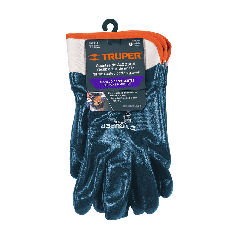 Guantes de algodón Truper, recubiertos de nitrilo