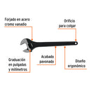 Llave ajustable (perico) 18" profesional pavonada