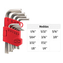 Juego 10 llaves allen std Truper, punta hexagonal con organizador