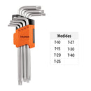Juego de 7 llaves torx largas con organizador