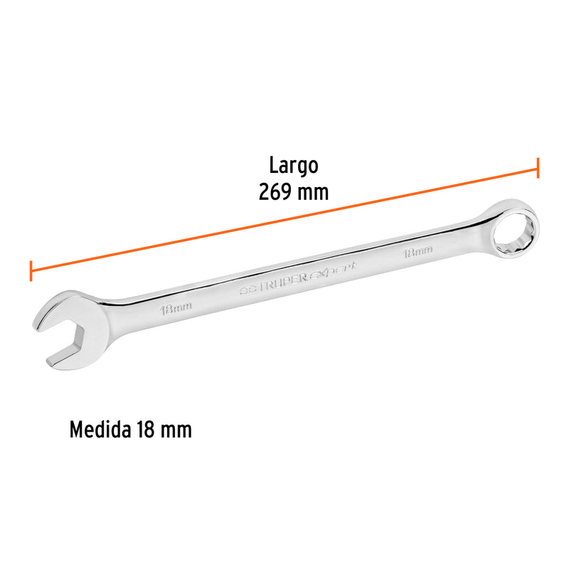 Llave combinada extralarga 18 mm x 269 mm de largo