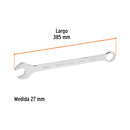 Llave combinada extralarga 27 mm x 385 mm de largo