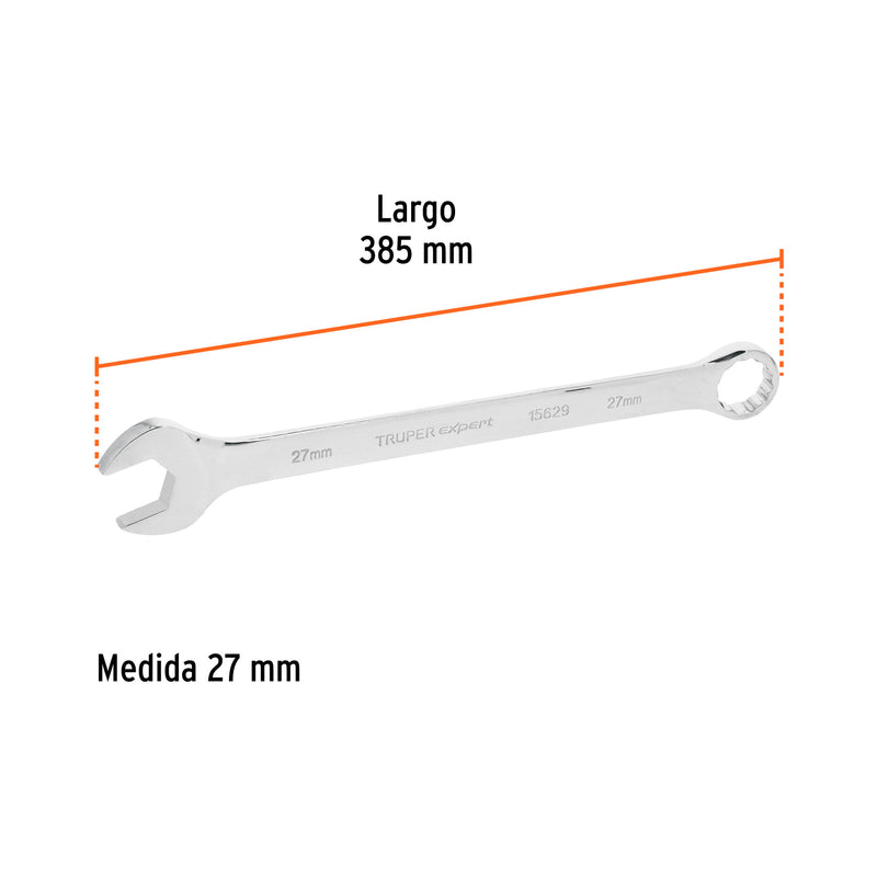 Llave combinada extralarga 27 mm x 385 mm de largo