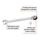 Llave combinada con matraca 14 mm x 186 mm largo