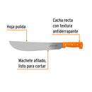 Machete estándar Truper de 14" (36 cm), cacha naranja remachada