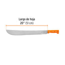 Machete estándar Truper 20" (51 cm) cacha naranja