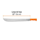 Machete estándar Truper de 22" (56 cm), cacha naranja remachada