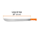 Machete estándar Truper de 24" (61 cm), cacha naranja remachada