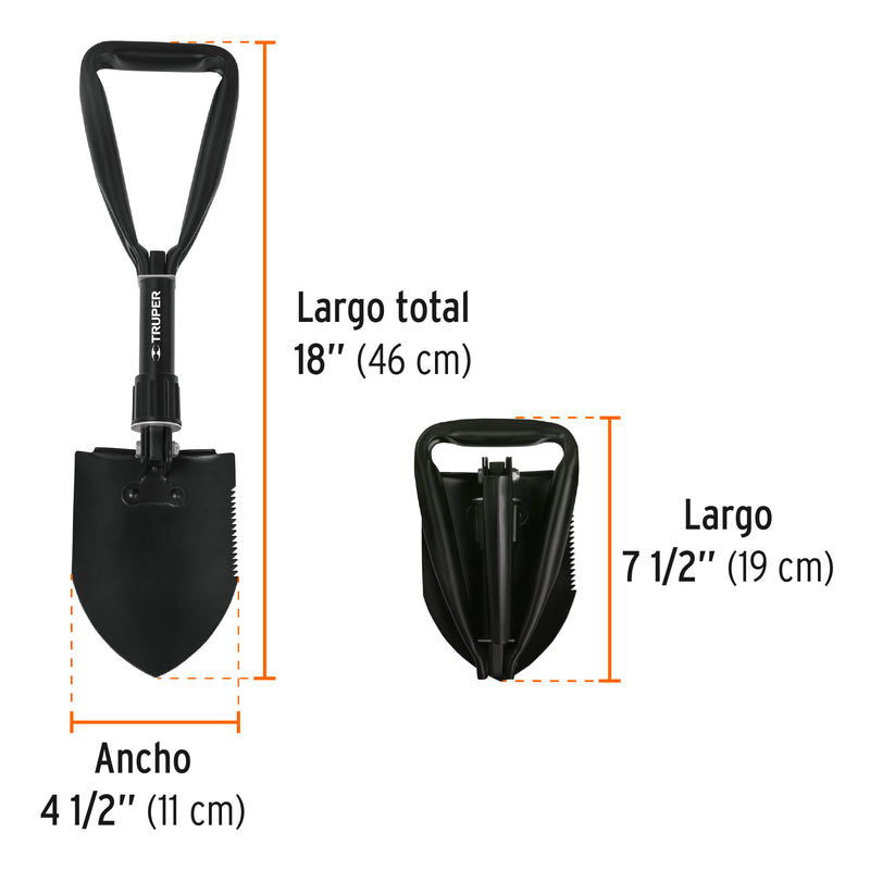 Pala plegable de 18" (46 cm), Truper