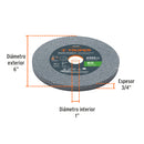 Rueda abrasiva p/esmeril 6"x19mm, óxido aluminio, grano 60