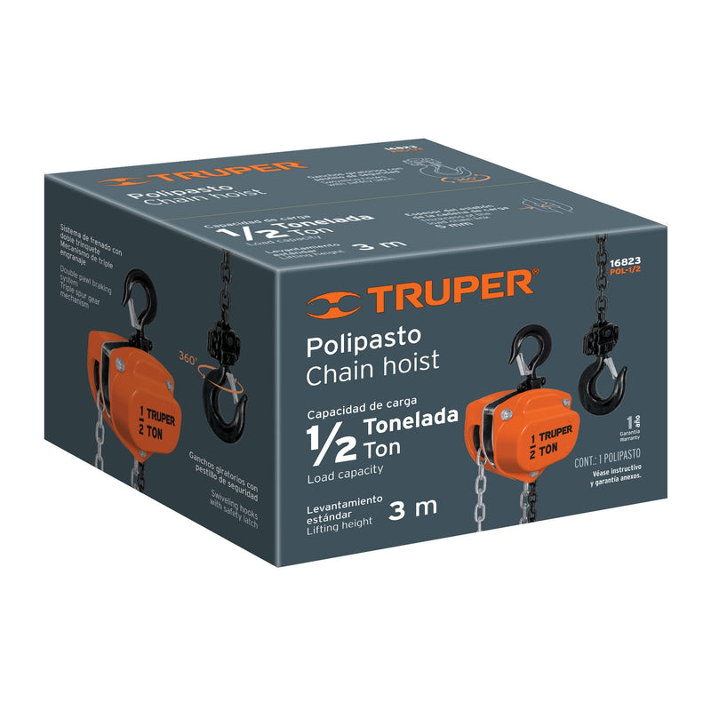 Aparejo Truper de cadena de 1/2 Tonelada