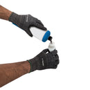 Guantes de nylon Truper recubiertos de nitrilo arenoso, talla Mediano