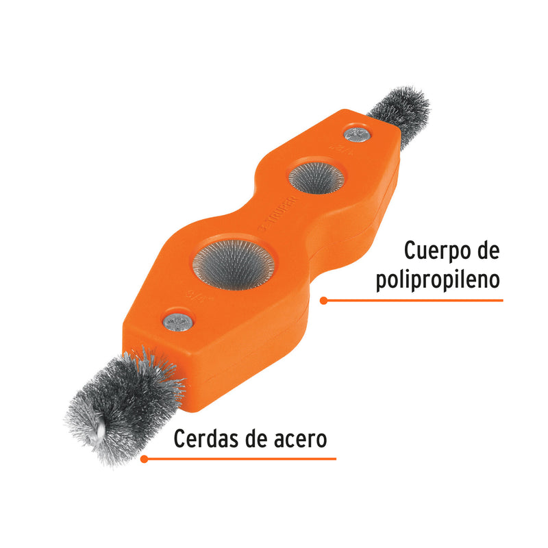 Cepillo limpiador de terminales de baterías, 4 en 1