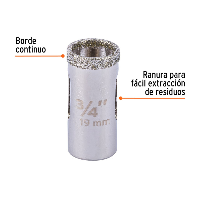 Sierracopa de diamante 3/4" borde continuo, Truper