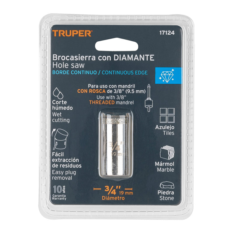 Sierracopa de diamante 3/4" borde continuo, Truper