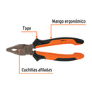 Pinza para electricista Truper 8" (20 cm) mango Comfort Grip