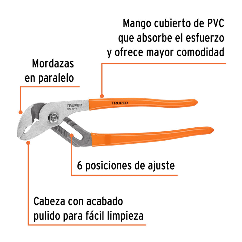 Pinza de extensión 10" (25cm) mango de PVC, Truper