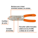 Pinza de 9" (23 cm) pela cables Truper 26 a 10 AWG