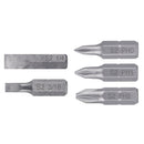 Juego de 5 puntas  Bits Truper, cruz y planas largo 1"