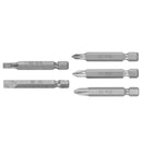 Juego de 5 puntas  Bits Truper, cruz y planas largo 2"