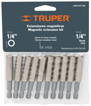 10 piezas Truper de extensión magnética 1/4"