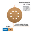 Caja con 5 discos de lija 5" grano 60, Truper