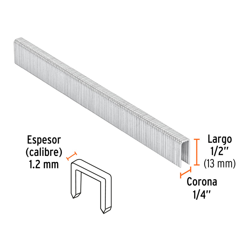 5000 grapas corona 1/4" calibre 18, 13mm p/ENNE-120