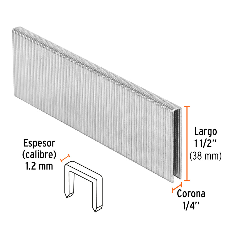 5000 grapas corona 1/4" calibre 18, 38mm p/ENNE-120