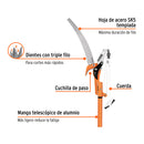 PODADOR DE RAMAS ALTAS MANGO TELESCOPICO 2,4M ALUM.