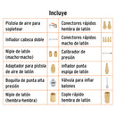 Juego de 17 piezas para compresor de aire, Truper