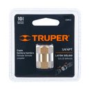 Cople de latón Truper tipo FF, cuerda 1/4 NPT