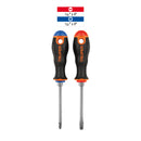 Dúo de desarmadores Truper 1/4" x 4", mango Comfort Grip