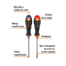 Dúo de desarmadores Truper 3/16" x 4", mango Comfort Grip