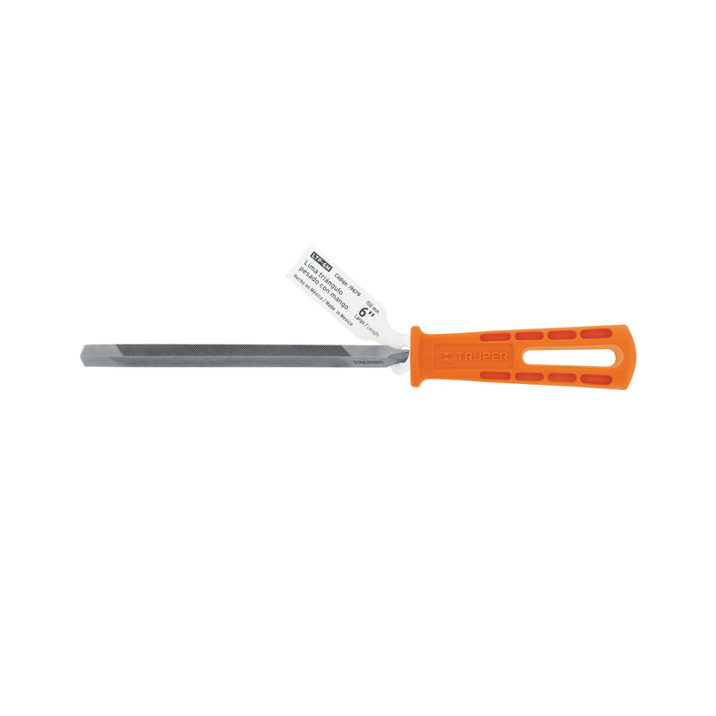 Lima triángulo pesado 6", 34 dpp, con mango