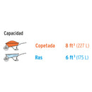 Carretilla plástica Truper, 175 Litros,  doble llanta neumática