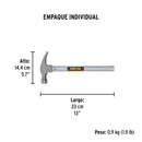 Martillo uña recta 16 oz, mango tubular
