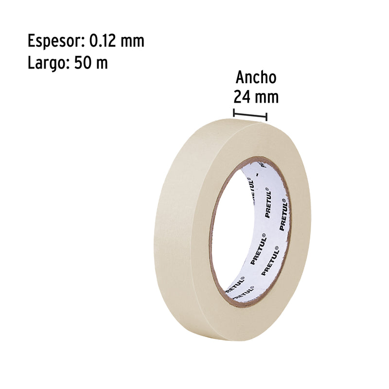 Cinta masking tape de 1" x 50 m