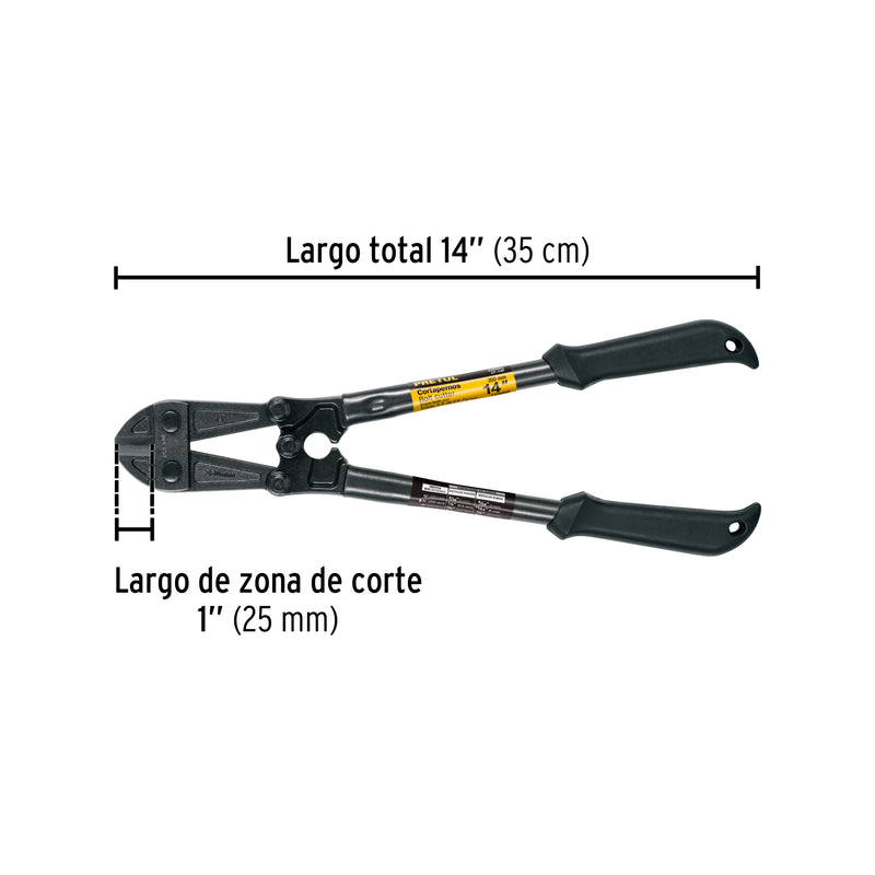 Cortapernos 14", mango tubular