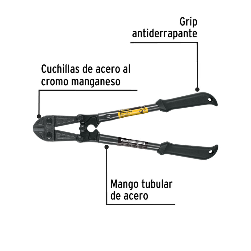 Cortapernos 14", mango tubular