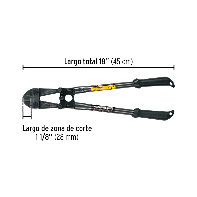 Cortapernos 18", mango tubular